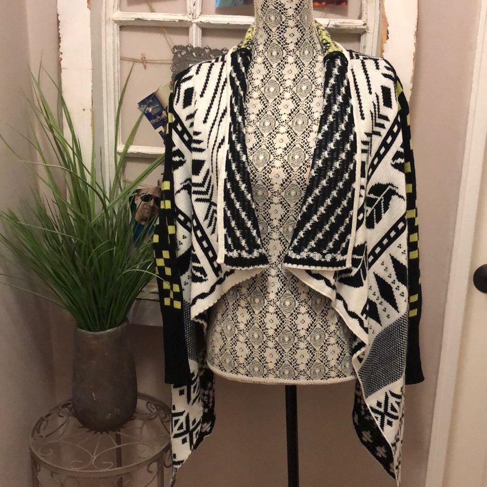 Tribal Knit Cardigan Sweater